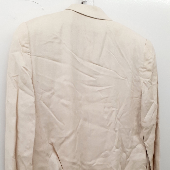 Evan Picone cream Nude Wool ? Blazer crop Jacket size 10 - Picture 10 of 13